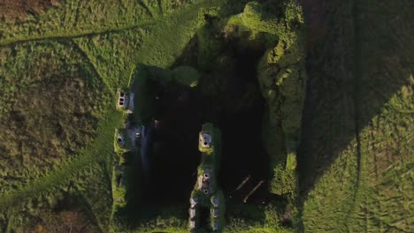 Aerial-Ascent-Top-Down-Frames-Irish-Castle-Ruins-Layout