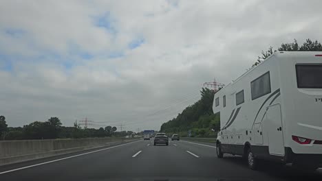 POV-wide-angle-footage-of-driving-on-German-Autobahn