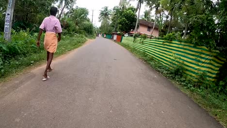 Time-lapse-shot-of-a-south-Indian-village,Transportation,Vehicle,Green,Nature