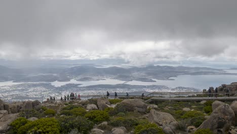 Zeitraffer-Auf-Dem-Gipfel-Des-Mount-Wellington,-Hobart