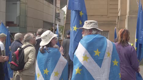 Un-Hombre-Mira-A-Su-Alrededor-En-Una-Manifestación-A-Favor-De-La-UE.