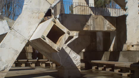 Vaillancourt-Fountain-with-No-Water,-Drained