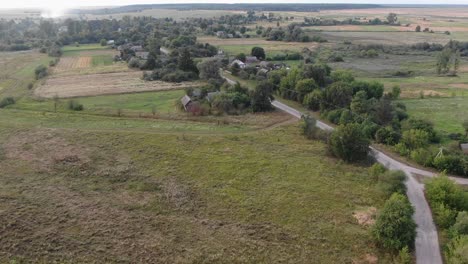 Aerial-View-of-Countryside-Village-in-Ukraine