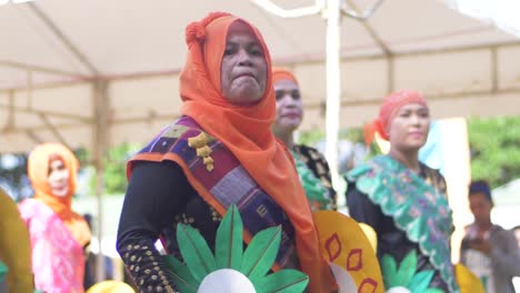 Slow-motion,-close-up-view-of-a-Muslim-woman-in-the-Philippines-performing-a-dance-during-a-celebration