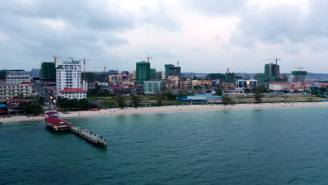 Aerial-drone-footage-showing-a-panoramic-view-of-Sihanoukville-in-Cambodia