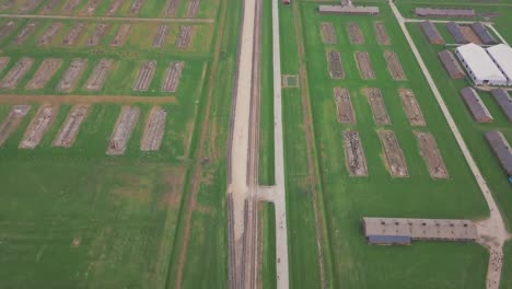 Aerial-tilt-revealing-size-of-grounds-with-train-gate-in-distance