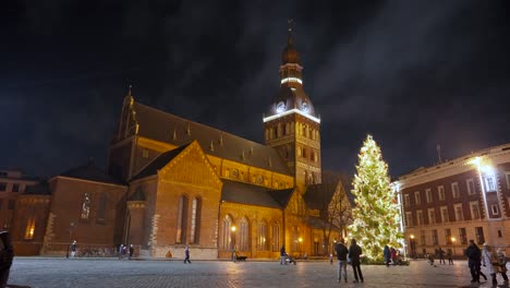 Old-town-square-with-illuminated-Christmas-tree