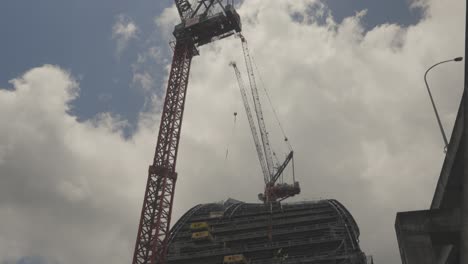 Baufortschritt-Des-Ribbon-Hotels-Und-Des-IMAX-In-Sydney-Darling-Harbour