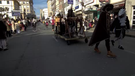 Street-Performers-Walking-Past-Public-At-Carnival-In-Ordes-on-5-March-2022