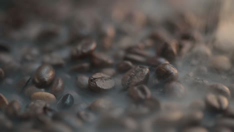 Macro-of-a-smoke-rises-above-the-coffee-bean