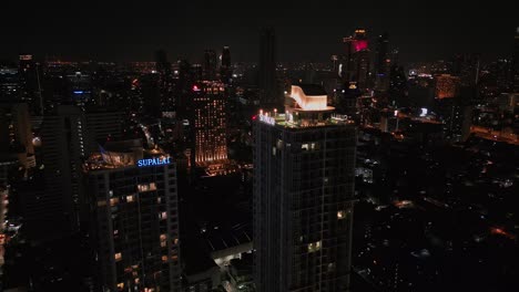 Bangkok-Skyline-At-Night-In-Thailand---Aerial-Drone-Shot