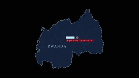 Ruanda-Blaue-Karte-Mit-Kigali-Hauptstadt-Und-Geografischen-Koordinaten-Auf-Schwarzem-Hintergrund