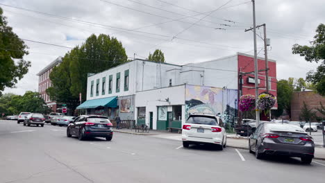 Historic-buildings-in-Corvallis-Oregon,-USA