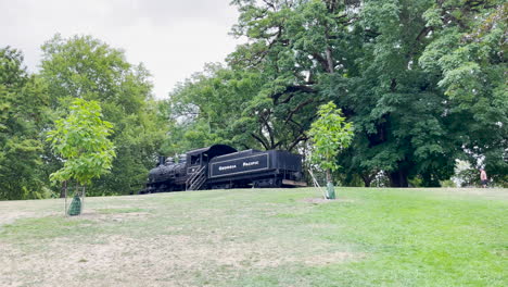 Georgia-Pacific-Locomotive-at-Avery-Park-in-Corvallis,-Oregon