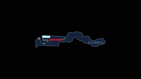 Gambia-blue-map-with-Banjul-capital-city-and-geographic-coordinates-on-black-background