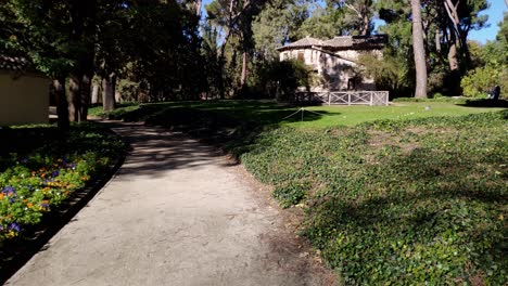 Tilting-shot-of-entrance-building-at-Capricho-park