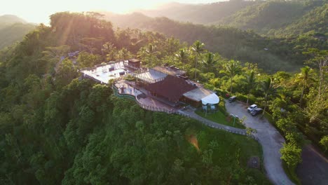 Aerial-view-of-Enam-Langit-Restaurant-with-sunray-of-sunrise