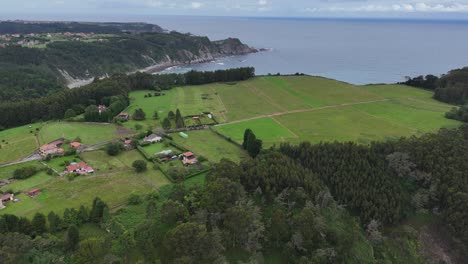 Asturias coast-line-Spain-ascending-drone,aerial