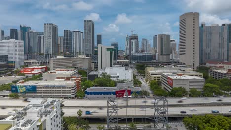 Aerial-time-lapse-of-downtown-Miami