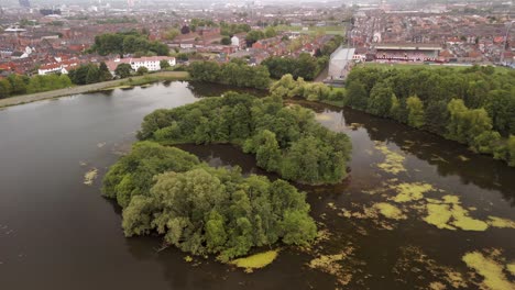 Aerial-shot-of-The-Waterworks-in-North-Belfast,-NI