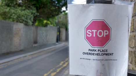 Street-poster-calling-for-cancelling-housing-development-in-Ealing-London-United-Kingdom-June-2024