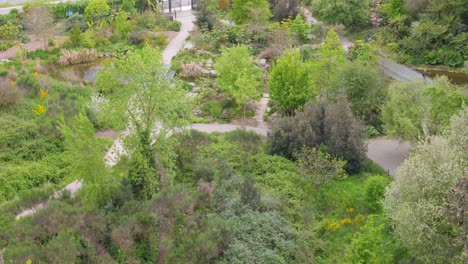 Top-view-of-"Jardin-extraordinaire"-in-Nantes,-France-during-daytime