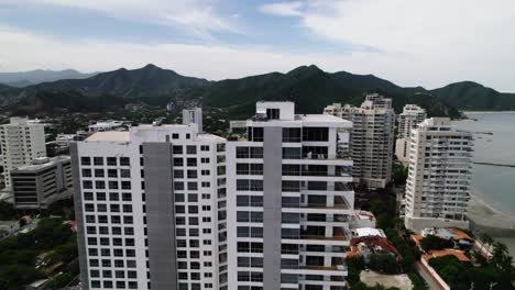 Aerial-shot-of-residential-area-in-the-city-of-Bogota,-Colombia