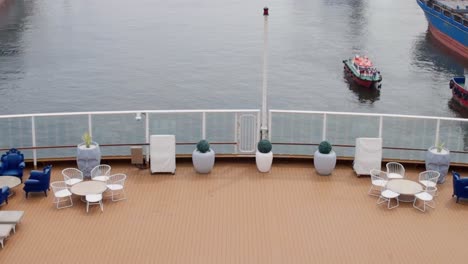 Tilting-Shot-Of-Luxury-Cruise-Ship-With-Private-Pool-Docked-At-Port-Of-Tanjung-Priok