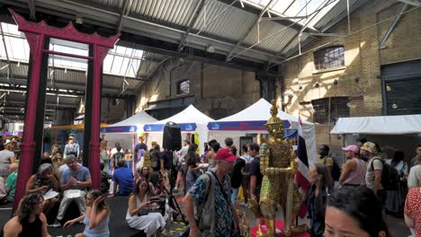 Asian-themed-market-stalls-in-Canopy-Market,-King's-Cross,-London,-UK,-July-2023