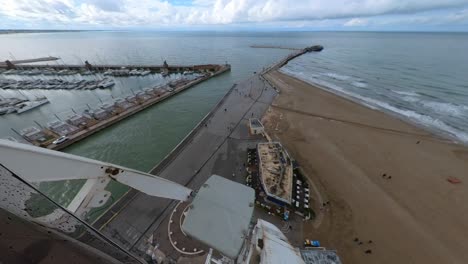 Seaport-Visible-from-Ferris-Wheel-of-Rimini,-Italy