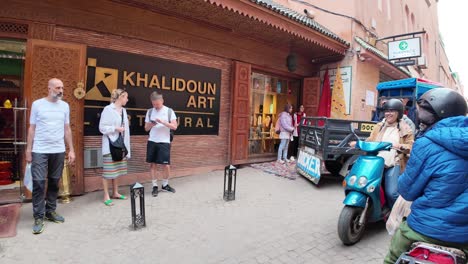 Busy-street-in-the-medina-old-town-of-Marrakech-Morocco-shopping-district