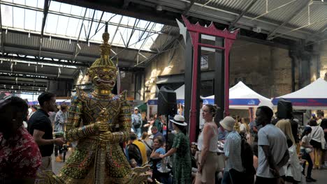 Interior-of-Canopy-Market-featuring-Asian-themed-stalls,-King's-Cross,-London,-UK,-July-2023