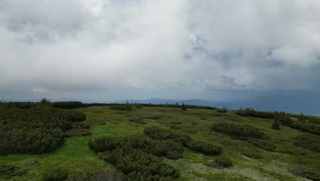 Cloudy-day-on-top-of-the-mountain---aerial-view