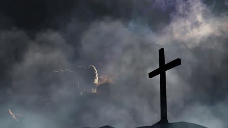 Silueta-De-Cruz-De-Cementerio-Con-Fondo-De-Nubes-Oscuras