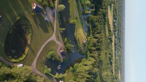 Latvian-Nature-Area-in-the-Middle-of-the-Forest-With-Artificially-Created-Islands,-Ponds-and-Hills