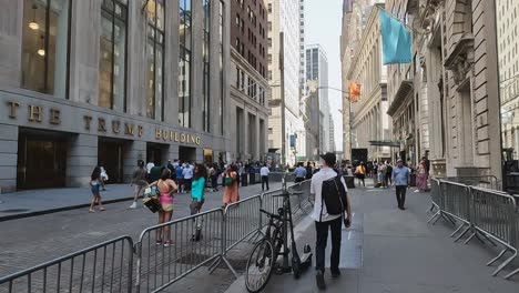 NYPD-small-police-car-parked-in-front-of-the-Trump-Building-in-New-York-daytime