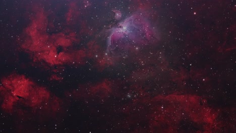 Nebulosa-Roja-En-El-Universo,-Fondo-Espacial