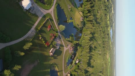 Latvian-Nature-Area-in-the-Middle-of-the-Forest-With-Artificially-Created-Islands,-Ponds-and-Hills