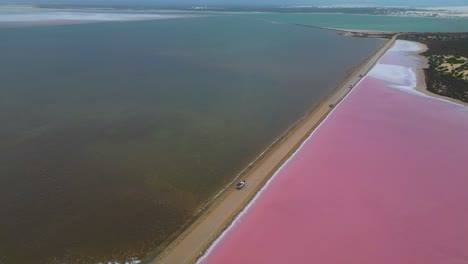 Point-Sinclair-Pink-Lake-close-to-Cactus-Beach,-South-Australia