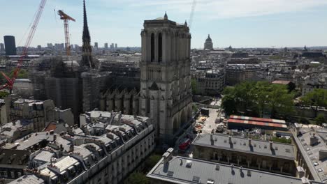 Work-in-progress-for-reconstruction-of-Notre-Dame-de-Paris,-France