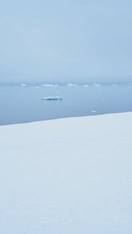 Schnee-Und-Eisberge-An-Der-Winterküste,-Küstenlandschaft-Der-Antarktis-Mit-Schneebedecktem-Land-Und-Meereis,-Vertikales-Video-Für-Soziale-Medien,-Instagram-Reels-Und-Tiktok-Der-Meereslandschaft-Der-Antarktischen-Halbinsel