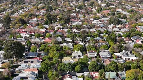 Imágenes-De-Drones-Sobre-Norwood-Y-Dulwich-En-El-Sur-De-Australia,-Que-Muestran-Casas,-árboles,-Negocios-Y-Calles-Suburbanas.