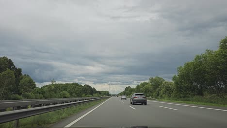 POV-driving-shot-of-driving-on-German-Autobahn