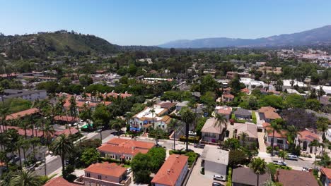 Santa-Barbara,-California-on-Beautiful-Summer-Day---Cinematic-Establishing-Drone-Shot