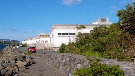 Vista-Exterior-Del-Edificio-Niwa-Hq-En-Evans-Bay-De-Wellington,-Nueva-Zelanda-Aotearoa