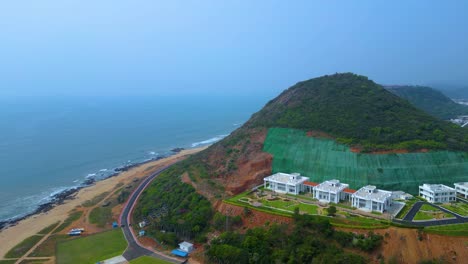 Vista-Aérea-De-La-Playa-De-Rushikonda-Visakhapatnam