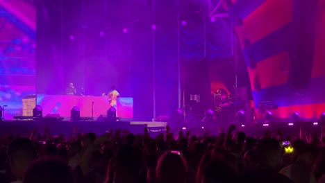 Neversea-music-festival,-Tinie-Tempah-singing-to-live-crowd-in-Constanta,-Romania