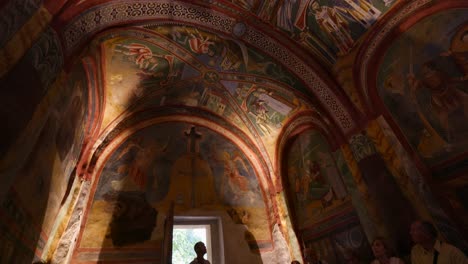 Intricate-fresco-paintings-on-the-ceiling-of-the-historic-Novalesa-Abbey