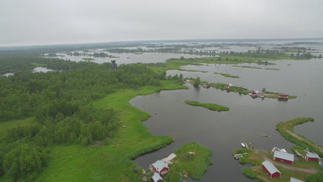 Droneshot-of-historical-Svedjehamn,-Mustasaari