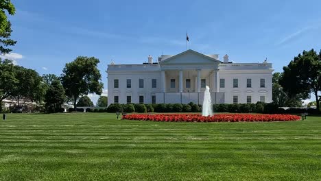 White-House-shot-in-sunny-midday-with-left-to-right-stable-panning-camera-movement